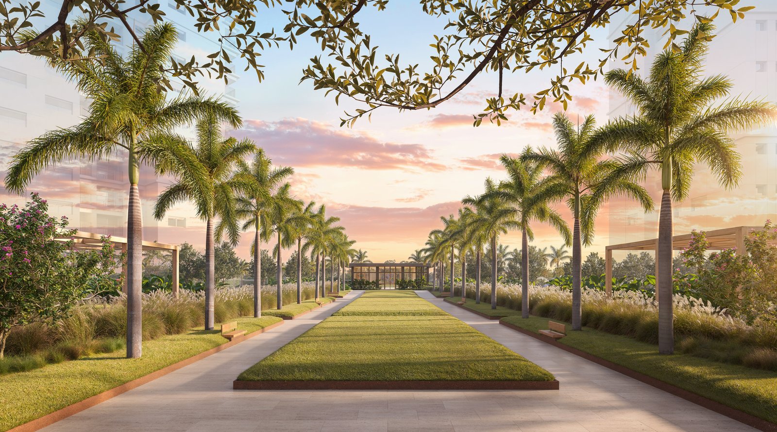 Praça de chegada do Jardim da Hípica